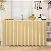 Odot Tenda per Mobile Sottolavello Cucina, Tende Corta Sotto Il Lavandino Cotone e Lino Tinta Unita Autoadesiva Fibbia in Nylon per Antipolvere Ombreggiatura (Giallo chiaro,W 120cm H 100cm)