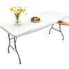 Morbuy Tovaglia Rettangolare con Bordo Elastico, Copritavolo Rettangolare con Elastico Tovaglie Esterno Antimacchia per Giardino, Picnic e Feste (153x76cm,Bianco)