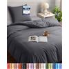 Utopia Bedding Copripiumino Singolo 135x200 cm, Grigio
