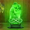 Collienght Infinity Heart - Lampada da immagine personalizzata per San Valentino, anniversario, regalo romantico per coppie, nome personalizzato 3D, lampada da comodino in acrilico, luce notturna a LED