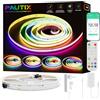 PAUTIX Striscia LED COB RGB Smart IC WiFi 5M,COB LED 24V,Nastro LED Indirizzabile con Effetti Chasing/Flow/Running,Compatibile con Alexa/Google Assistant,Strip LED per Illuminazione di Bar&Sale Giochi