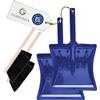 Garronda Set da 2 Scopa e Paletta con Manico in Metallo per Pulizie domestiche, Balcone e Giardino, per Uso Interno o Esterno, Adatto Come Accessorio Camino GD-0172 (Nero + Blu)