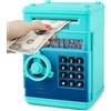 Highttoy Salvadanaio Elettronico Bambini con Combinazione, Giochi Bambini 3-12 Anni Regalo, Salvadanaio Cassaforte Bancomat per Bambino Bambina, Bluverde