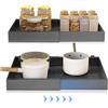 CnosDB 2 Cassetto Estraibile Cucina, Cassetti Estraibili per Cucina Non Sono Necessarie Forature e Chiodature Espandibile Cassetto Telescopico per Bagno Soggiorno 32-52x42x7cm(grey*2)