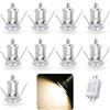 kpslucerna 9pz Mini Faretto LED 12V 1W, IP65 Impermeabile Spot Faretti Piccoli Da Incasso 220V, 15mm Spotlight Punto Luce Per Cartongesso Parete Scale Interne Vetrinetta Corridoi(Argento Caldo 120°)