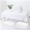 Janety 12 Pezzi Tovaglie Bianche Rettangolari, 137 x 274 cm confezioni di tovaglie monouso, Tovaglia Rettangolare Lavabile, per matrimoni, feste, Buffet Campeggio Ristorante