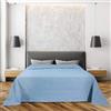 IL BOTTEGONE Copriletto Nido D'ape 100% Cotone Tinta Unita Waffle Singolo, Matrimoniale Coperta Estiva Leggera Letto Divano Elegante (Azzurro, Singolo)