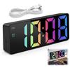 Hilacini Sveglia digitale a LED, orologio digitale a LED con display da 6 pollici, display ora data, temperatura regolabile, luminosità 3 livelli con Snooze, controllo vocale, orologio digitale per ufficio e