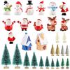Feelava 30 Pezzi Ornamenti in Miniatura di Natale Mini Statuette, Albero di Natale, Babbo Natale, Simpatico Cartone Animato Decorazioni per la Casa Giardino