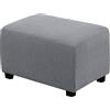 BXFUL Copri Pouf Elasticizzato Rettangolare per Poggiapiedi e Divano, Lavabile Jacquard Ottomano (Large, Grigio Chiaro)