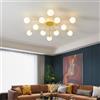 zhxinashu Lampadario oro per Soggiorno,Lampadario Sputnik a 12 Luci