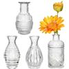 Runprism Set di piccoli vasi decorativi in vetro, 4 pezzi decorazione da tavolo matrimonio, mini vaso da tavolo vintage, cresima piccoli vasi per decorazione da tavolo, bottiglie vintage, vaso per fiori