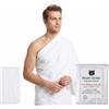 IHRAM CENTER Ihram da Uomo - Set di Asciugamani 2 Pezzi per Hajj e Umrah - 100% Cotone Naturale Turco - Morbido - Ahram Ehram