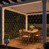 Liyade Rete luminosa solare per esterni, 2x2 m, 144 LED, 8 modalità di illuminazione, impermeabile, ideale per cespugli, giardino, finestre, Natale e matrimoni