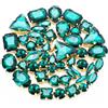 Blausky 100 pezzi di strass da cucire in incastonatura a gratta, sfaccettatura flatback con strass in vetro con strass con foro per abbigliamento fai da te, scarpe, verde pavone