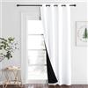 PONY DANCE Tende Moderne Oscuranti 100% per Salotto con Anelli Tenda Termica Isolante Freddo e Caldo Bianche Camera da Letto 1 Pezzo 140x240 CM