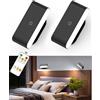 Amagle 2 Pezzi Applique da Parete Interno, Lampada Luci Luce LED Camera da Letto Lettura Senza Filo a Batteria Ricaricabile, Lampada Emergenza Touch Faretto LED da Parete Interno Dimmerabile con Telecomando