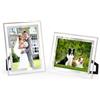 Doreenstar 2 PCS Cornice Foto 13x18 Vetro, Cornice Portafoto 13x18 Argento, Cornici Foto da Tavolo Trasparente, Porta Foto Vetro per Ritratti Matrimonio Foto, Compleanno Natale Regalo, Orizzontale o Verticale