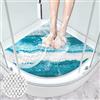 Mofonky Tappetino da doccia antiscivolo, tappetino antiscivolo per doccia: 70 x 70 cm, grande tappetino per doccia angolare, inserto doccia triangolare, antiscivolo - PVC Luffa di sicurezza per piatto