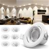 Aigostar Faretti LED da Incasso 5W 370 Lumen/ 4000K Luce Bianco Naturale/Orientabili a 30°/ per Cartongesso/Foro Incasso Ø70-75 mm/ 220-240V/ Set di 6