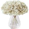 Kislohum Fiori artificiali di ortensia beige, fiori finti in seta con steli, decorazione per matrimoni, casa, feste, negozio, festa nascituro