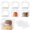NBEADS 12pz Scatole Regalo Trasparenti Appese, 13x13x13cm Scatole per Bomboniere Rettangolari in PVC con Tappetino di Carta e Manico per Caramelle, Torte, Ornamenti per Feste di Nozze di Natale