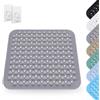 ARCPNRT Tappetino Doccia, 48 x 48 cm Tappeto Doccia Quadrato Lavabile in Lavatrice con Ventosa, Tappeto Doccia in PVC Antiscivolo, Tappeto Massaggiante Antiscivolo per Doccia e Sauna, Grigio