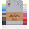 NatureMark Lenzuolo con angoli elasticizzati in jersey, in 100% cotone, in molti colori e misure, conforme all'Oeko-Tex Standard 100, 180 x 200 cm - 200 x 200 cm, Grigio argento