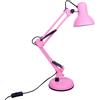 BEL AIR HOME - Lampada da scrivania a LED - Braccio snodato - Design vintage retro - 1xE27 - Lampada per scrivania, lampada da tavolo bimbo - Rosa opaco, Metallo (lampadina non inclusa)