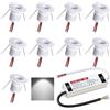 DYKUWEY Faretti da soffitto Faretto da incasso 1W 9 pezzi Mini Luci da incasso 12V Faretto a LED per soffitto camera da letto Armadietto del bagno Scala per posto auto coperto (Bianco,Bianco Freddo 6000k)
