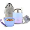 Milu Thermo per Alimenti 450 ml Contenitore Termico di Acciaio Inossidabile, Isotermico Sottovuoto per Cibi Caldi e Freddi (Viola Blu, 450ml)
