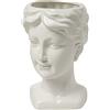 Baroni Home Vaso in Ceramica Testa di Ragazza, Statua Mezzo Busto in Stile Classico, Portapenne, Soprammobile 16X15X23 cm
