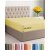 CGK Unlimited Lenzuolo con Angoli 120x190 - Microfibra Tasca 40cm (16) - Giallo