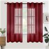 Woaboy Tende per Interni Voile Moderne Occhiello 2Pz 140x160cm Vino Rosso