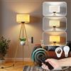 TLGREEN Lampada da Terra Treppiede, Lampada LED Dimmerabile 3 Temperature Colore, Piantana con Telecomando, Ripiano Portaoggetti, LED E27, Lampada da Pavimento per Soggiorno, Camera da Letto, Ufficio (Beige)