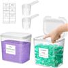 Lifewit Contenitore Detersivo Capsule di Detersivo per Bucato, Dispenser Detersivo Lavatrice in Plastica, Dispenser Sapone e Lozioni Commerciali con Etichette e Cucchiai, 2700 ml, 2 Pezzo