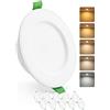 HOMEOW Faretti Led da Incasso per Cartongesso 7W, Foro 80mm - 100mm | 30mm Ultrasottili, IP44 Faretti Led Soffitto, Regolabile 2700K 3000K 4000K 5000K 6000K, Non Dimmerabili, Set di 10
