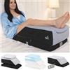 Ritalia CUSCINO GAMBE LETTO Cuscino alza gambe per circolazione | 3 altezze regolabili | Cuscino ortopedico per elevazione gambe in Memory Foam | Federa traspirante lavabile