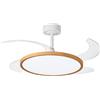 BEL AIR HOME - Ventilatore da soffitto SLIM - Motore DC silenzioso - Pale pieghevoli - Luce LED 36W regolabile 3000K-6500K - Telecomando incluso - Design moderno - Legno