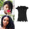 Aniining Dreadlock Extensions 12 Inch 100% Human Hair 10 Strands/Pack, Handmade Permanent Loc Extensions 0.8cm Thickness Natural Color Real Human Hair (1B-12 inch-10pc)
