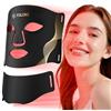 FOLOKE Maschera di Terapia con Luce LED per la Cura della Pelle, Maschera LED per Vista e Collo, Rosso - Lunghezza d'onda per Uso domestico, - Cura della pelle avanzata resa semplice