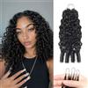 Renyarch Miracle Burmese Curly Mini Knots Crochet Human Hair - Extension Capelli Veri Pre-Separati per Donne Nere, 2 pezzi 50g Crochet Braids Water Wave Nodi Invisible Knotless, 18 pollici 1B#