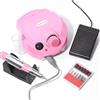 VOLTIX Fresa per Unghie Professionale 35000 Giri con Velocità Regolabile, Trapano Elettrico per Unghie, Fresa Unghie con Pedale, Nail Drill per Manicure e Pedicure Gel/Smalto ROSA