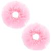 Apausvcm 2 elastici per capelli con pompon rosa, pelosi in finta pelliccia di coniglio, elastici per coda di cavallo, accessori per capelli per ragazze e donne (rosa)