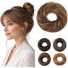 Rich Choices Chignon Finto per Capelli Veri 17g Mini Posticci Chignon Facile per Capelli Updo Messy Bun Liscio Elastico Extension da Donna Ragazze, #2/6 Marrone Scuro/Marrone Chiaro