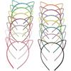 LATRAT 12pcs Cat Ear Headband, 12 Colori di Plastica Cat Ears Hairband Bow Hairbands per Donne e Ragazze