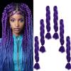 Flosius Extension in capelli sintetici da 24 pollici, 6 trecce sintetiche, Afro Hair per scatole Crochet Braids (61 cm, viola)