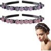 SSyang 2 PCS Cerchietto A Forcina Per Capelli Cerchietti Per Capelli Con Mollette, Cerchietto A Forcina Con Mollette,Forcina Per Capelli Con Doppia Frangia Cerchietti Clip(Rosa + Viola)