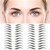 MWOOT 6 Fogli 4D Hair-Like Adesivi Sopracciglia,Impermeabili Adesivi Trasferimenti Sopracciglia,Sopracciglia Adesivi Tatuaggi Grooming Adesivo Trucco per Donne e Ragazze(Nero,10)