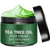 Generico Foot Cream - 50g Tea Tree Oil Foot Cream | Women Men Cracked Heel Créam | Skin Moisturizer, Non-Greasy Fast Absorbing Deep Hydration Balm For Relieving Home Daily Travel